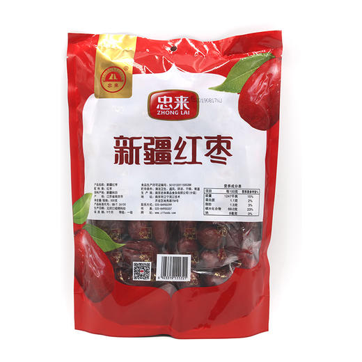 【忠来】新疆红枣袋装500g 商品图1