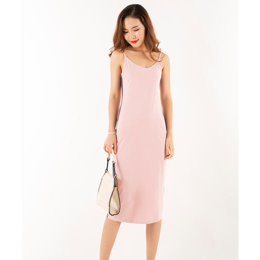 丁摩 纯棉法式设计连衣裙双色拼接裙子针织吊带裙18-17DJ99-24.05.31 商品图1