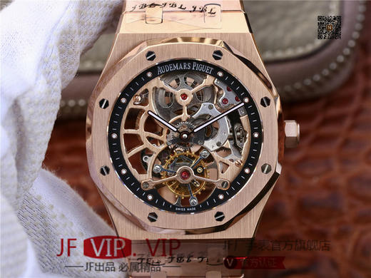 爱彼V2升级版皇家橡树26518真陀飞轮男士腕表。这是一项对精度密要求极其严苛的高级制表工艺，丝毫分差都可能会影响机芯的走时精度或防震效果 商品图0