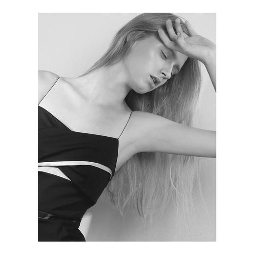 ACFN | 黑银拼接紧身连衣裙 商品图6