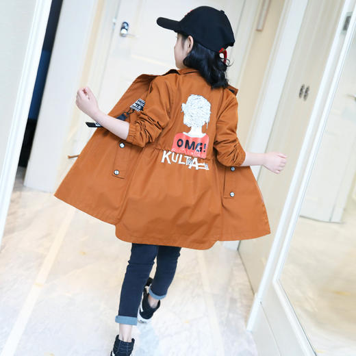 DK-W18006新款韩版中长款洋气风衣外套TZW 商品图3