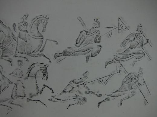 【文创系列】原拓挂轴汉代人物奔马 商品图2