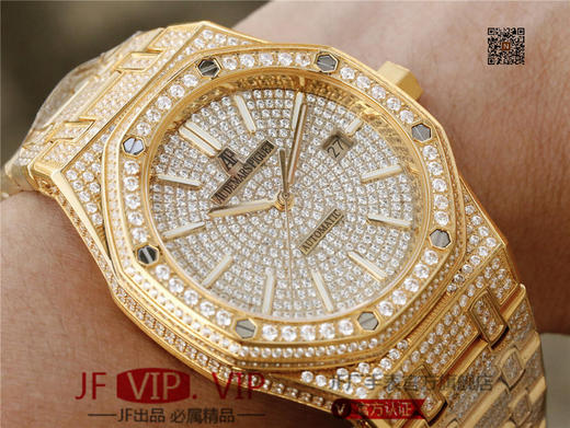 爱彼皇家橡树系列15400.OR满天星钻表少量到货 搭载316L进口不锈钢表壳 精选进口奥地利水钻 搭载9015改原装cal.3120超薄自动机械机芯 商品图8