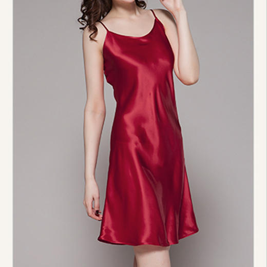 丁摩 19姆米重磅真丝性感睡裙真丝睡衣女士吊带裙桑蚕丝丝绸睡裙家居服19-129DB399240531 商品图1