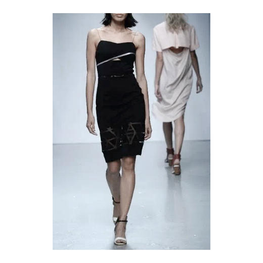 ACFN | 黑银拼接紧身连衣裙 商品图5