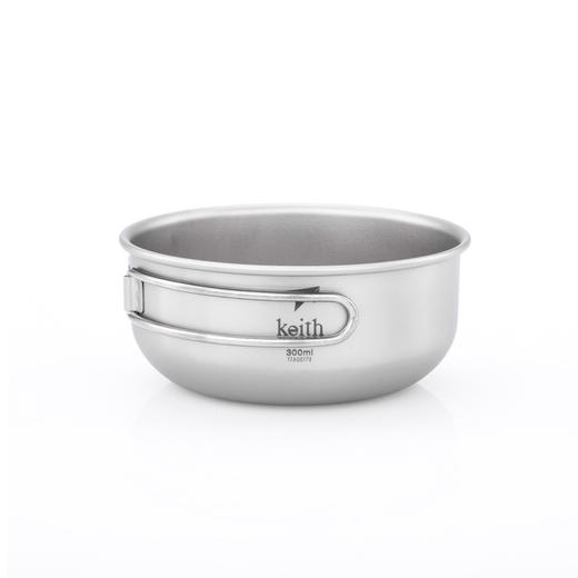 铠斯 纯钛 折叠柄 碗 饭碗 超轻 便携餐具 容量300ml TI5323 商品图1