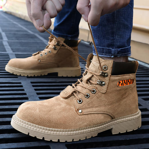 劳保鞋男猪扒皮防砸防刺耐磨舒适防臭安全工作鞋 商品图0