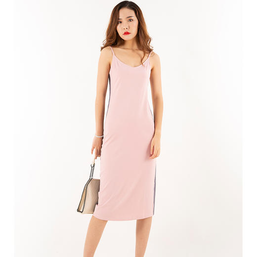 丁摩 纯棉法式设计连衣裙双色拼接裙子针织吊带裙18-17DJ99-24.05.31 商品图2