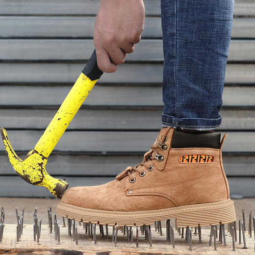 劳保鞋男猪扒皮防砸防刺耐磨舒适防臭安全工作鞋 商品图4