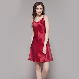 丁摩 19姆米重磅真丝性感睡裙真丝睡衣女士吊带裙桑蚕丝丝绸睡裙家居服19-129DB399240531