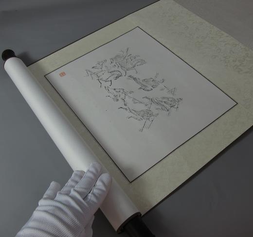 【文创系列】原拓挂轴汉代人物奔马 商品图4