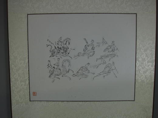 【文创】原拓挂轴汉代人物奔马WG005 商品图1