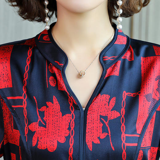 XY-C-112新款夏短袖修身高端真丝连衣裙 商品图2