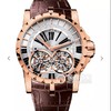 JB罗杰杜比王者系列双飞行陀飞轮，搭载两颗飞行真陀飞轮稳定运行，史上价值最高的复刻手表。男士腕表，皮表带，陀飞轮机芯，透底。 商品缩略图0