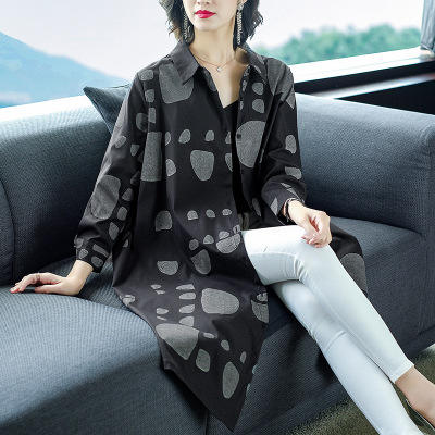 ahm 3636 风衣女2019秋季新款中长款大码