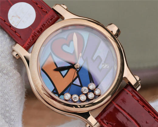 YF萧邦 HAPPY DIAMONDS 五彩缤纷系列 278559-3020 。女士腕表，皮表带，自动机械机芯，透底。 商品图3