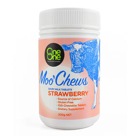【一般贸易】新西兰OneOne奥尼草莓味乳钙奶片儿童咀嚼高钙片100片