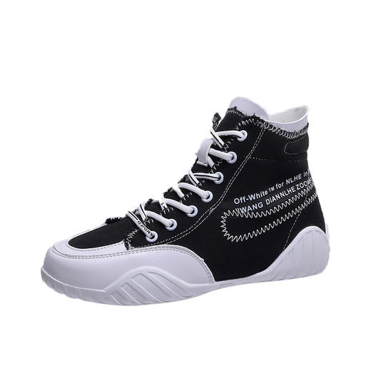 LN-A106新款平跟系带高帮透气布面休闲内增高单鞋TZW 商品图4