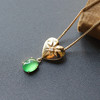 高冰种阳绿翡翠蛋面吊坠18k黄金钻石镶嵌 商品缩略图0