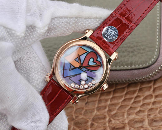 YF萧邦 HAPPY DIAMONDS 五彩缤纷系列 278559-3020 。女士腕表，皮表带，自动机械机芯，透底。 商品图2