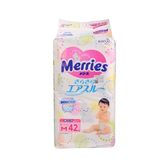 【保税仓】日本Merries/花王 妙而舒瞬爽透气纸尿裤 M42（减量装） 商品图0