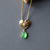 高冰种阳绿翡翠蛋面吊坠18k黄金钻石镶嵌 商品缩略图2