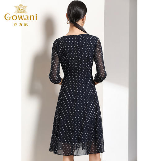 乔万尼早秋装时尚修身气质波点七分袖连衣裙中长款EN3E320 商品图3