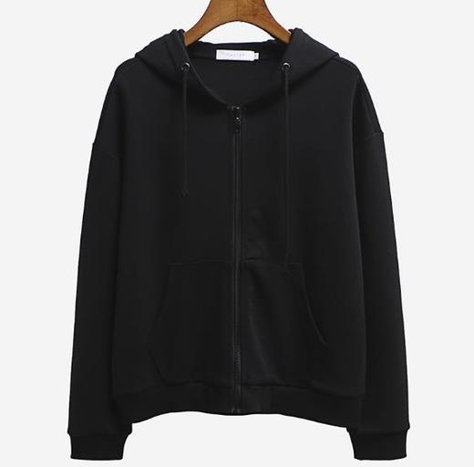 【女装】春秋季连帽开衫女卫衣韩版宽松刺绣口袋短款女拉链 商品图4