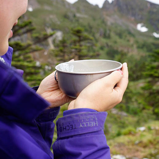 铠斯 纯钛 折叠柄 碗 饭碗 超轻 便携餐具 容量400ml TI5324 商品图3