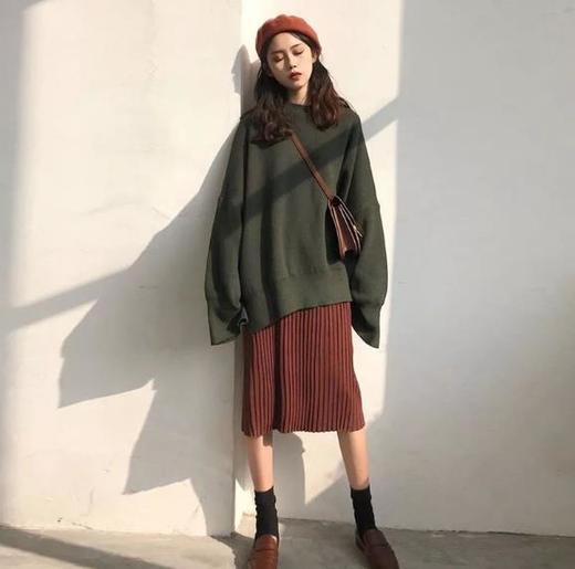 【女装】*大码女装胖mm减龄显瘦洋气针织毛衣套装裙韩版秋冬季胖妹妹两件套 商品图2