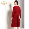 乔万尼秋装修身气质法式红装宴会长袖连衣裙中长款EN3E340 商品缩略图3