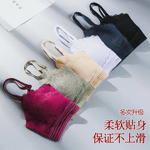 无痕性感蕾丝安心美背运动内衣 无钢圈聚拢吊带睡眠文胸 商品图7