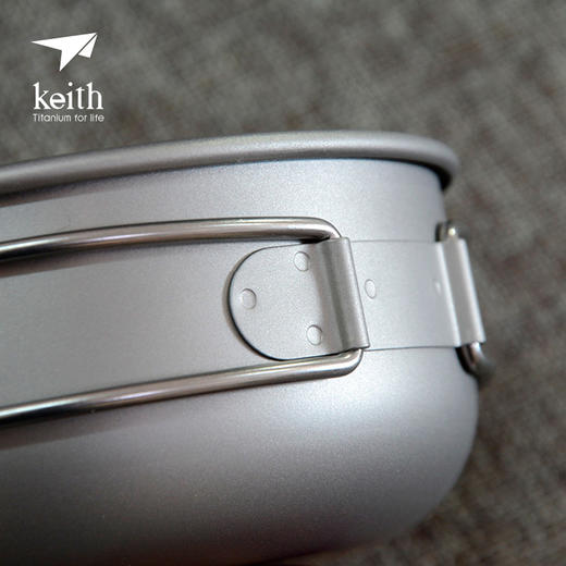 铠斯 纯钛 折叠柄 碗 饭碗 超轻 便携餐具 容量400ml TI5324 商品图4