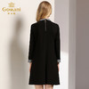 乔万尼秋装女春装宽松直筒显瘦气质黑色条纹长袖连衣裙EN3E380 商品缩略图3