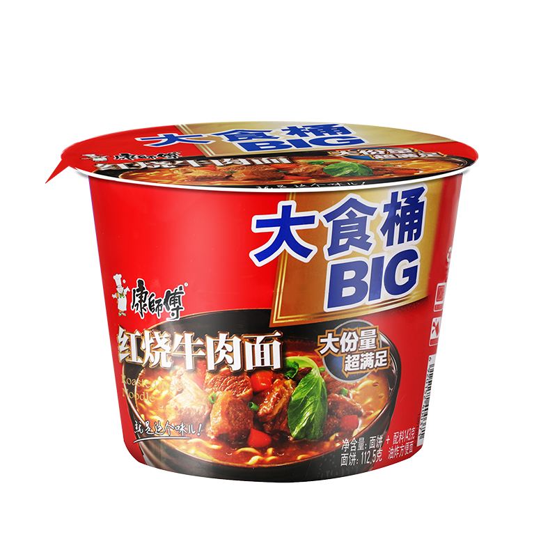 143g康师傅大食桶红烧牛肉面