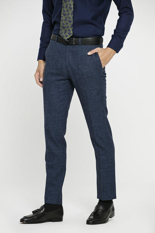 callisto立体鸟眼纹西服下装 羊毛混纺 FOBWP052BL 商品图1