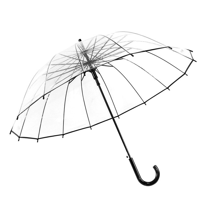 YOGA/伊加 16骨加厚长柄透明雨伞秒发JPY带授权招加盟代理