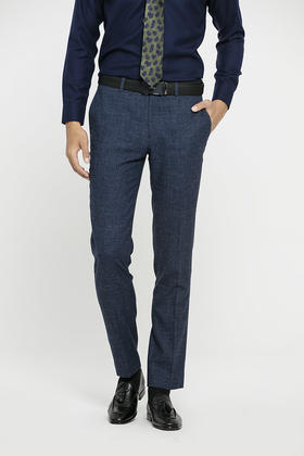 callisto立体鸟眼纹西服下装 羊毛混纺 FOBWP052BL