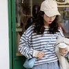 【服饰鞋包】秋季新款韩版宽松慵懒风chic圆领条纹休闲卫衣百搭上衣学生女 商品缩略图2