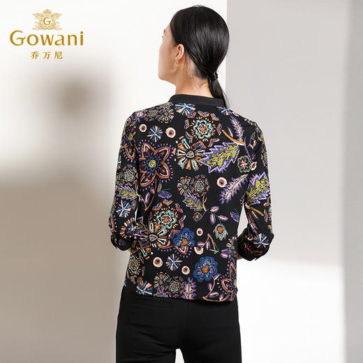 乔万尼衬衫春秋季潮复古印花宽松气质长袖上衣EN3C363 商品图3