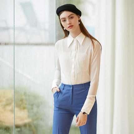 IWY/时尚气质通勤长袖衬衫职业装女白领修身OL衬衣正装B207 商品图0