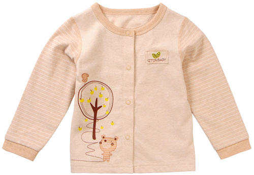 棉果果春秋款新疆彩棉男童女童纯棉汗布上衣+裤子对开套装M101304118009 商品图1