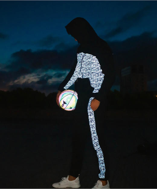 Supield黑科技珠光蝶情侣个性反光运动卫衣夜跑服开衫外套夹克男 商品图1