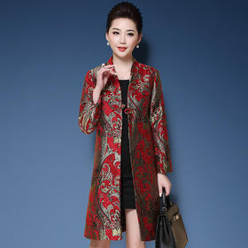 DYSL-Y1278秋季新款女装中长款秋季宽松大码时尚中老年外套