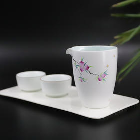 羊脂白手绘粉彩公道杯