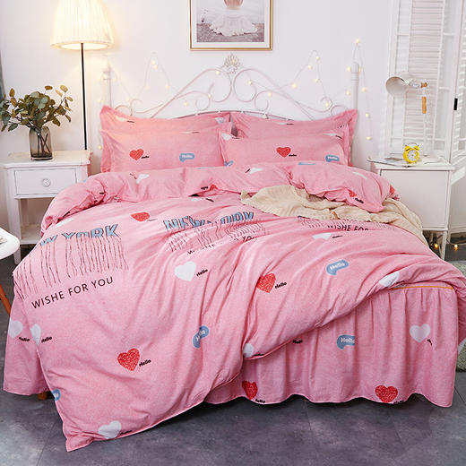 YC-004新款磨毛床裙加厚床罩韩版单双人被套四件套 商品图10