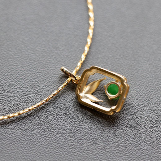 冰种阳绿翡翠吊坠手链18k黄金白金镶嵌 商品图6