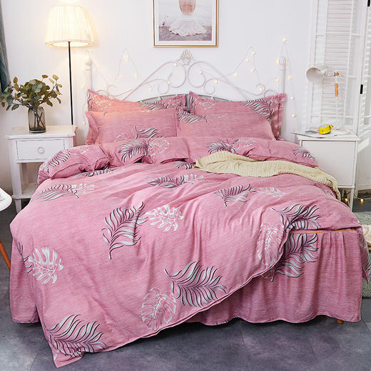 YC-004新款磨毛床裙加厚床罩韩版单双人被套四件套 商品图9