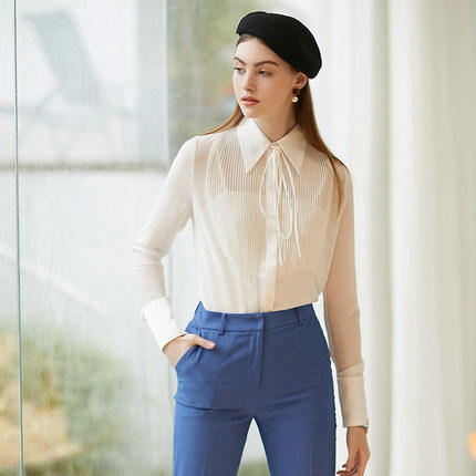 IWY/时尚气质通勤长袖衬衫职业装女白领修身OL衬衣正装B207 商品图3