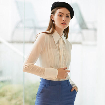 IWY/时尚气质通勤长袖衬衫职业装女白领修身OL衬衣正装B207 商品图2